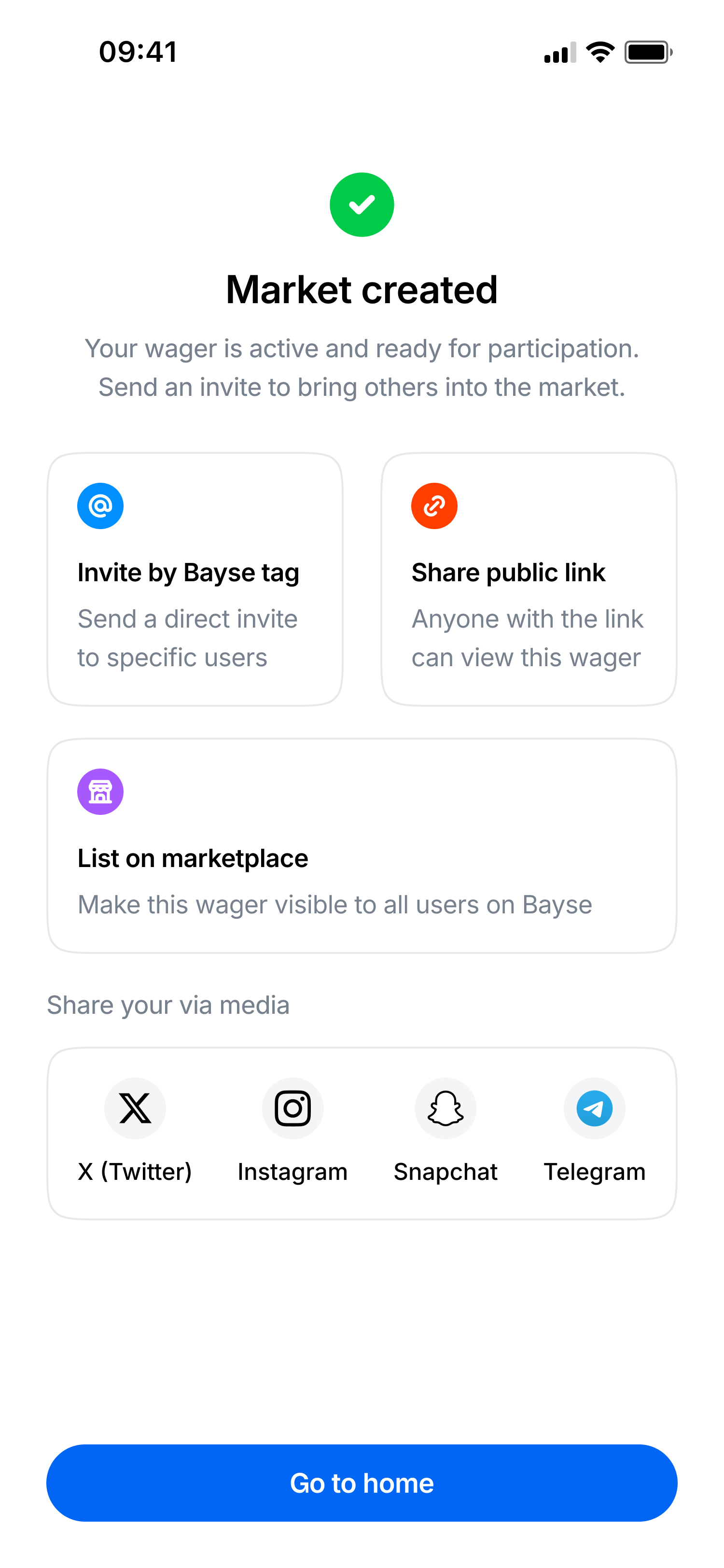 Bayse Market - market created