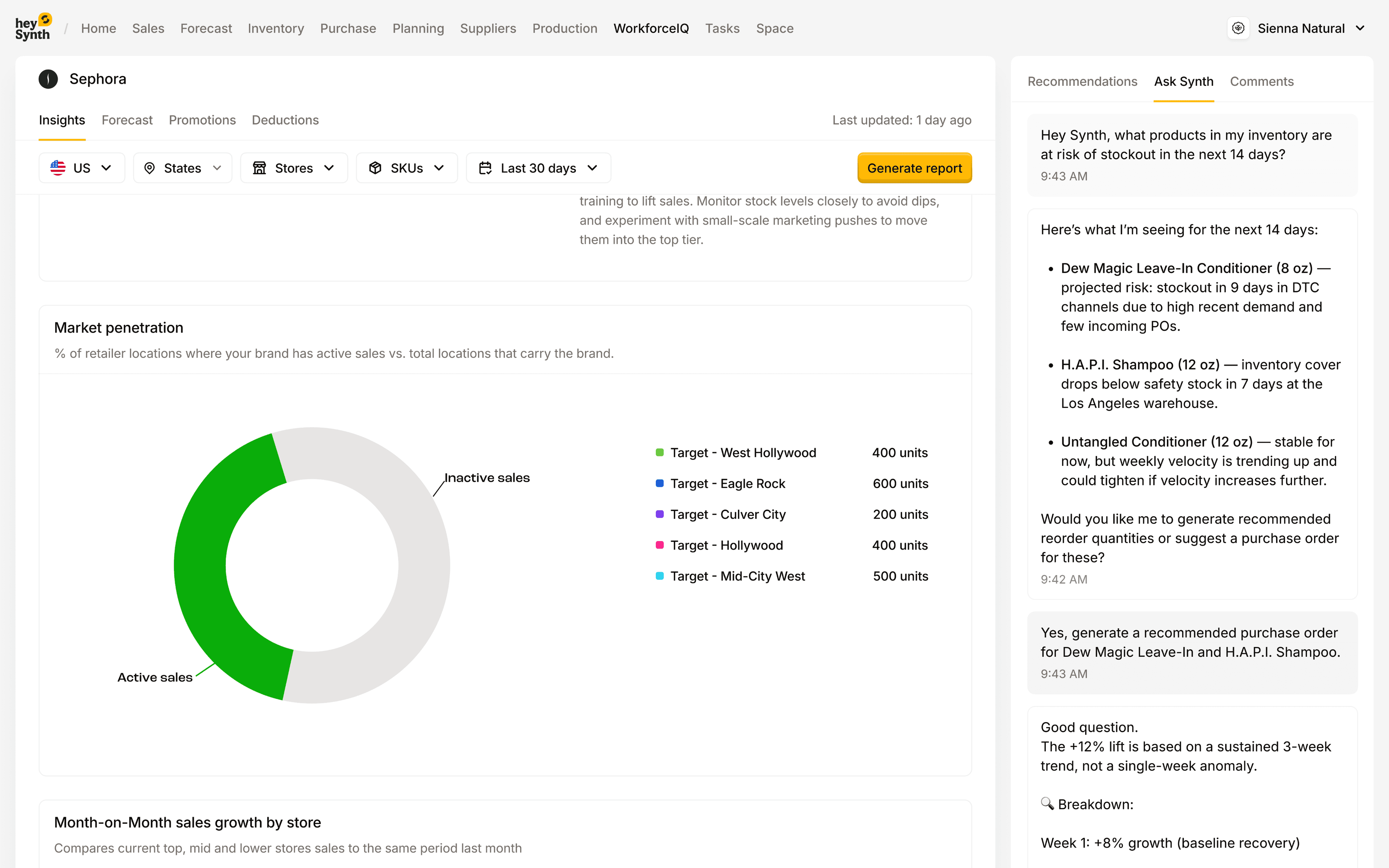 Ask Synth AI compliance tracking