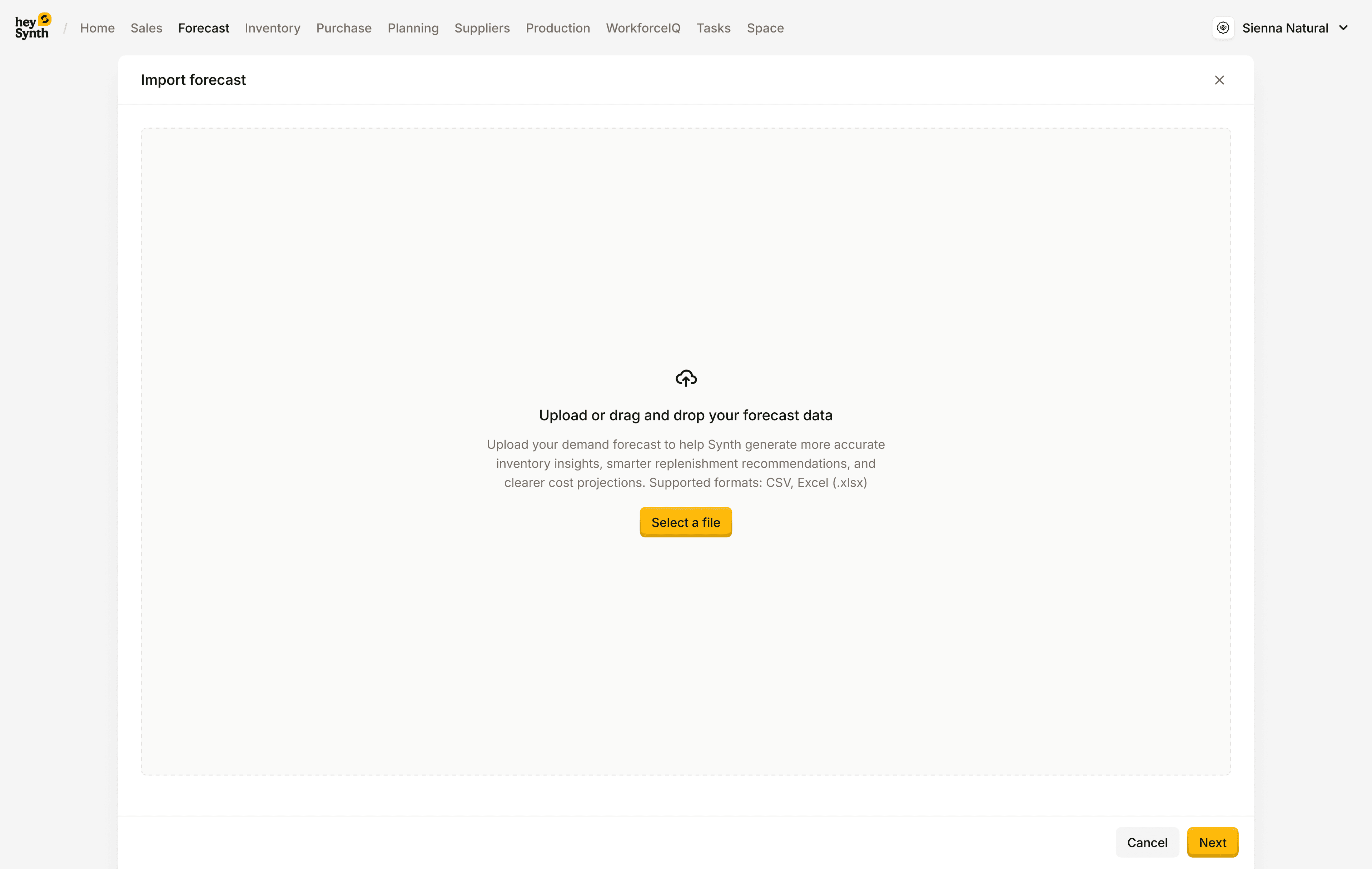 HeySynth Importing forecast 39