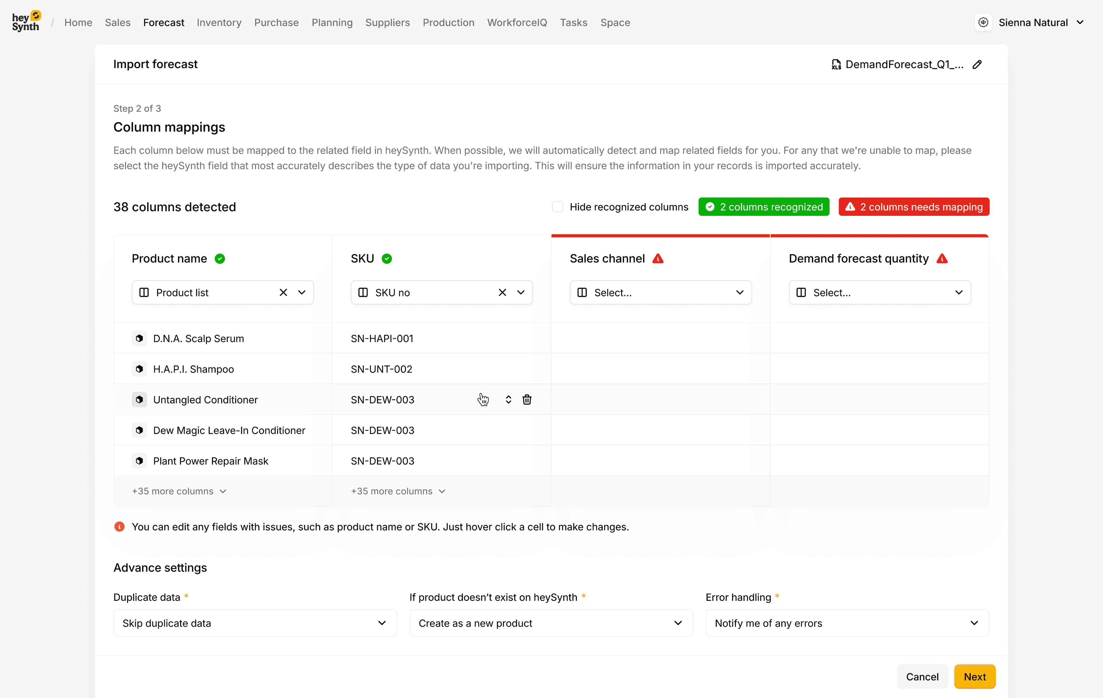 HeySynth Importing forecast 41