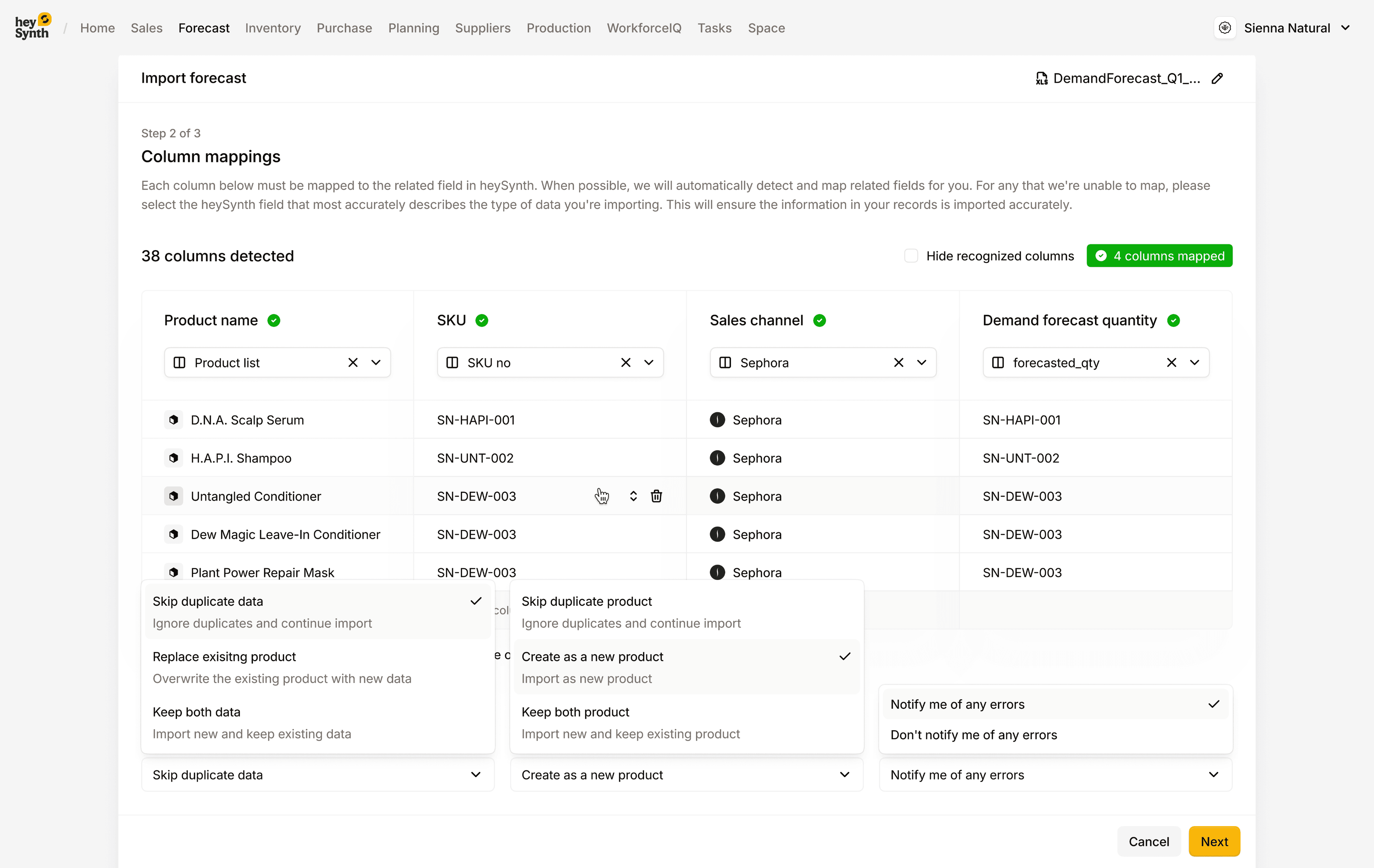 HeySynth Importing forecast 43