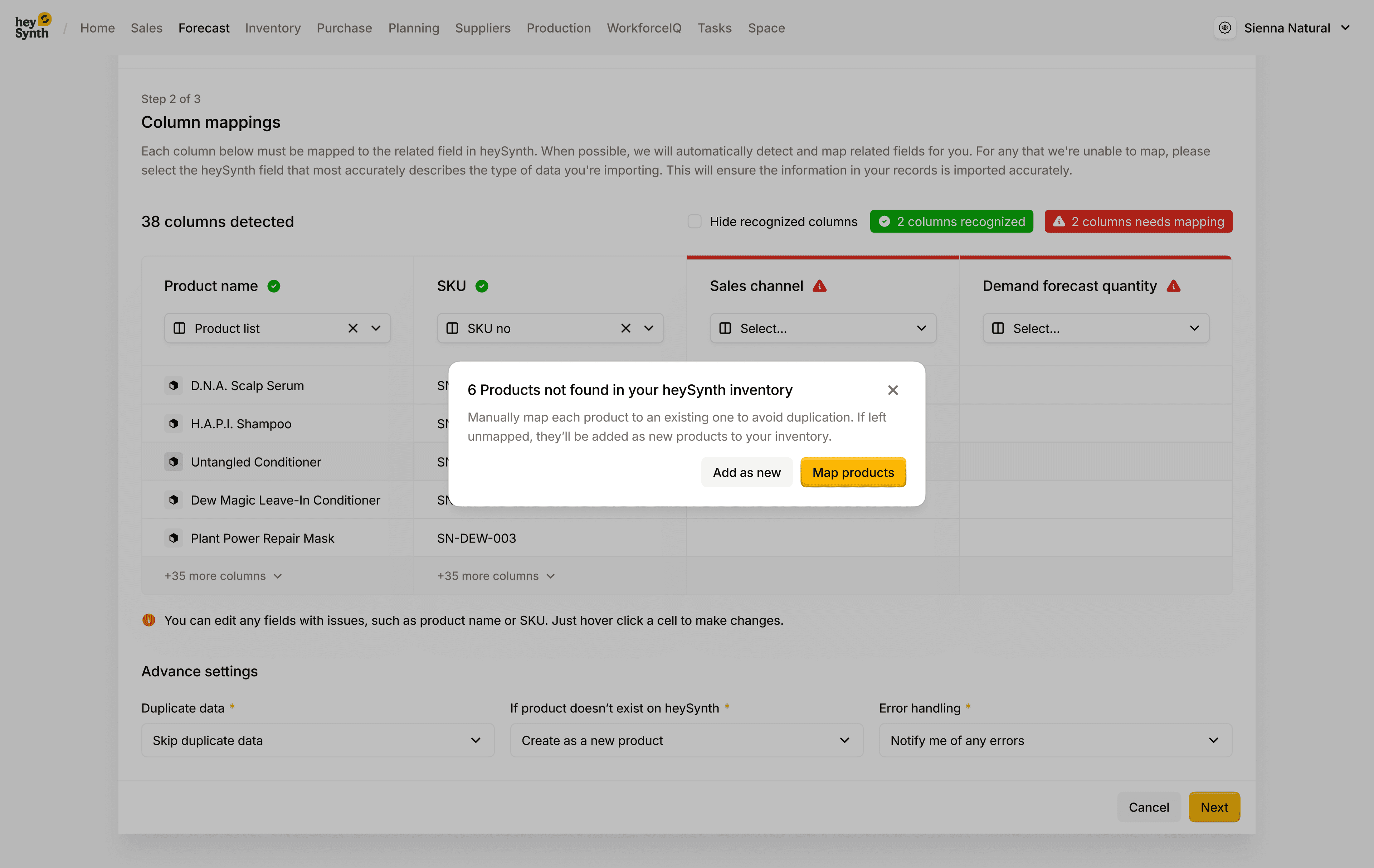 HeySynth Importing forecast 45