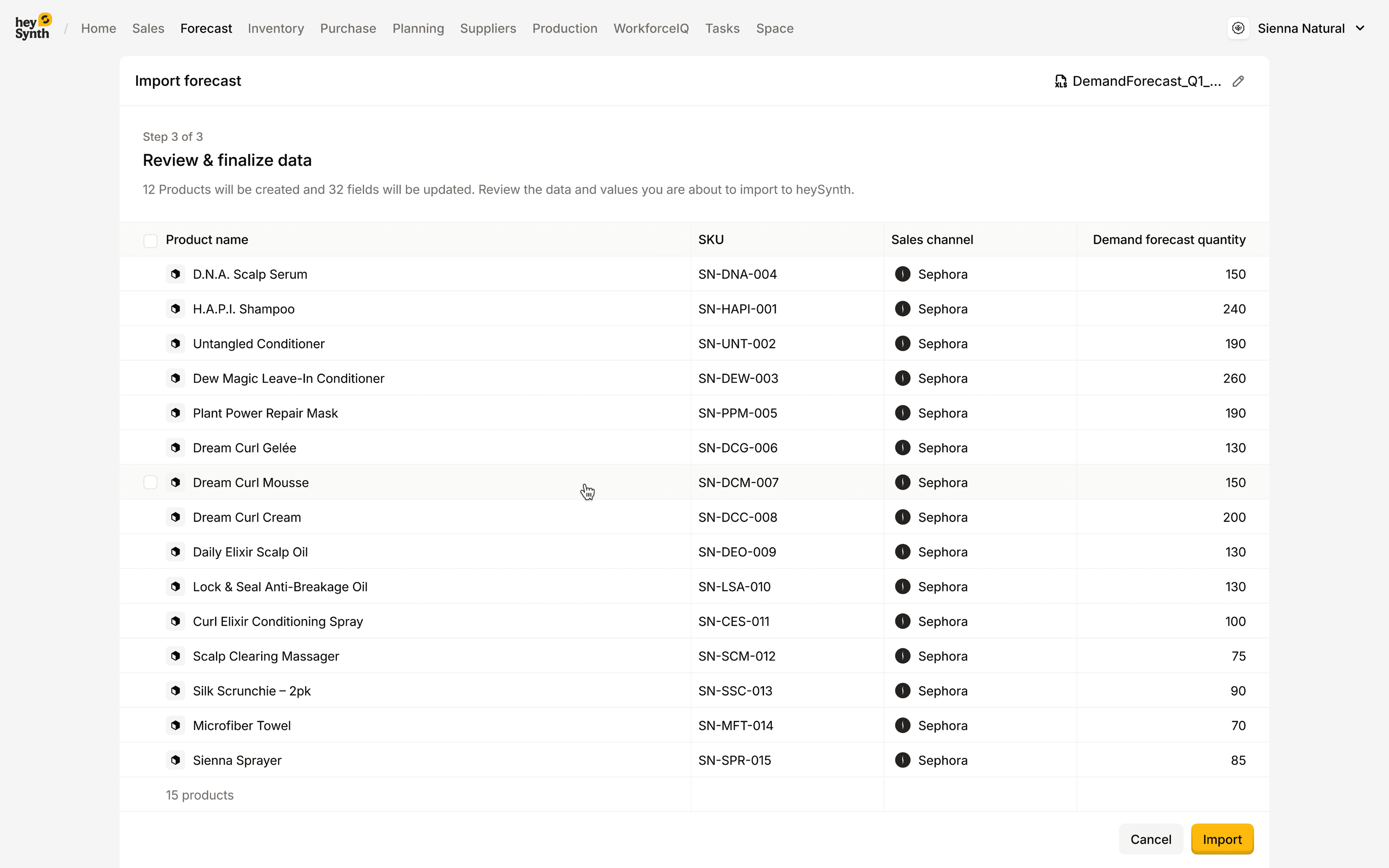 HeySynth Importing forecast 47
