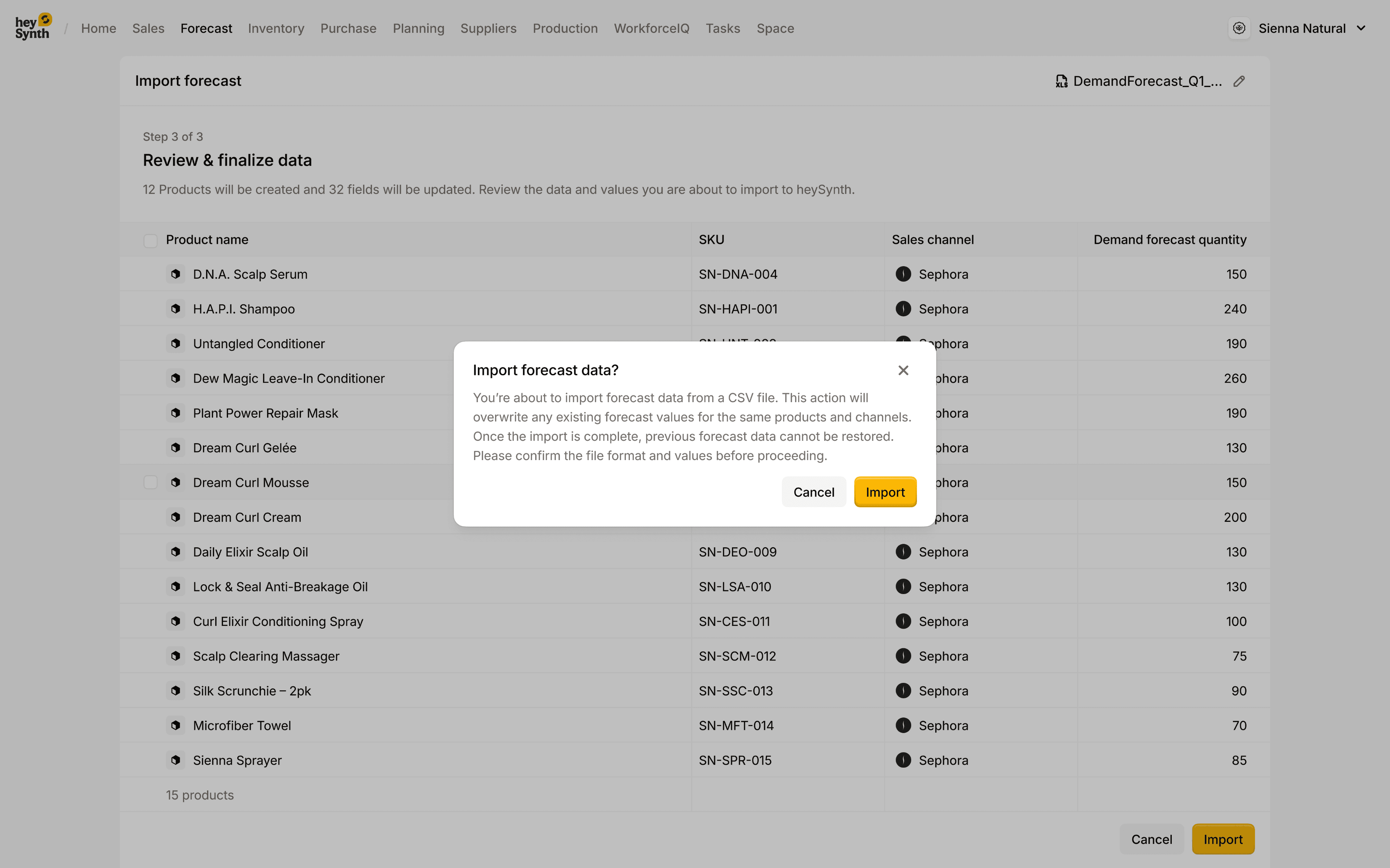 HeySynth Importing forecast 48