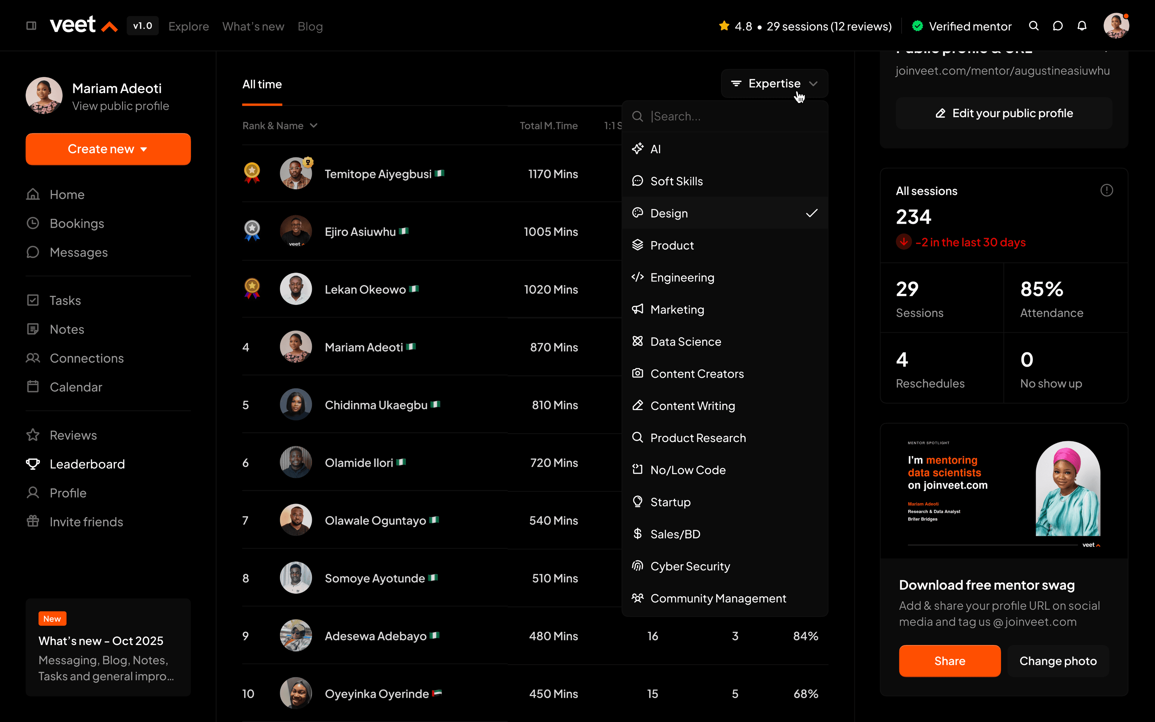 Veet session analytics