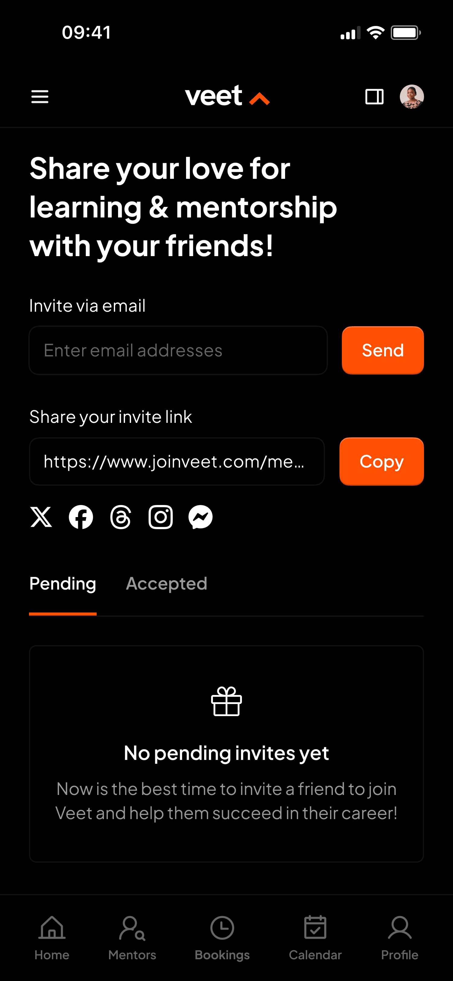 Veet mobile settings left
