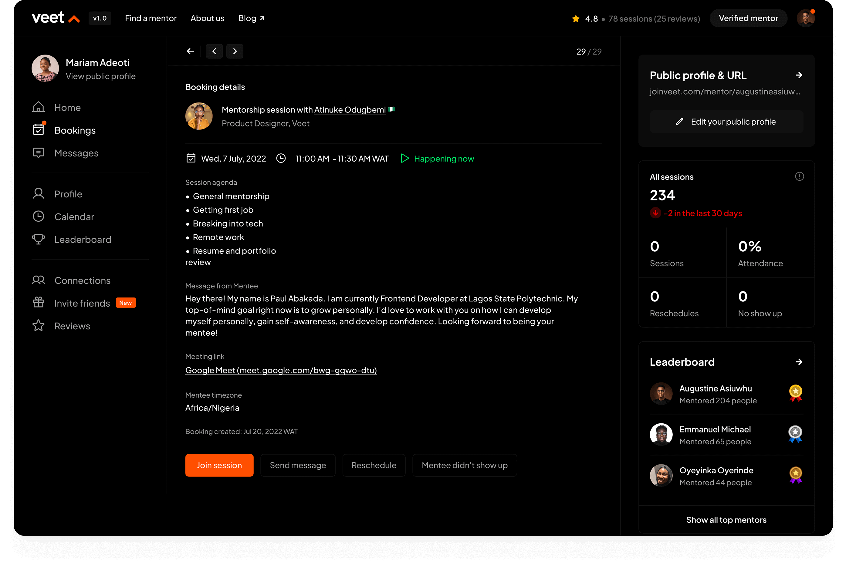 Veet - Global tech mentorship platform