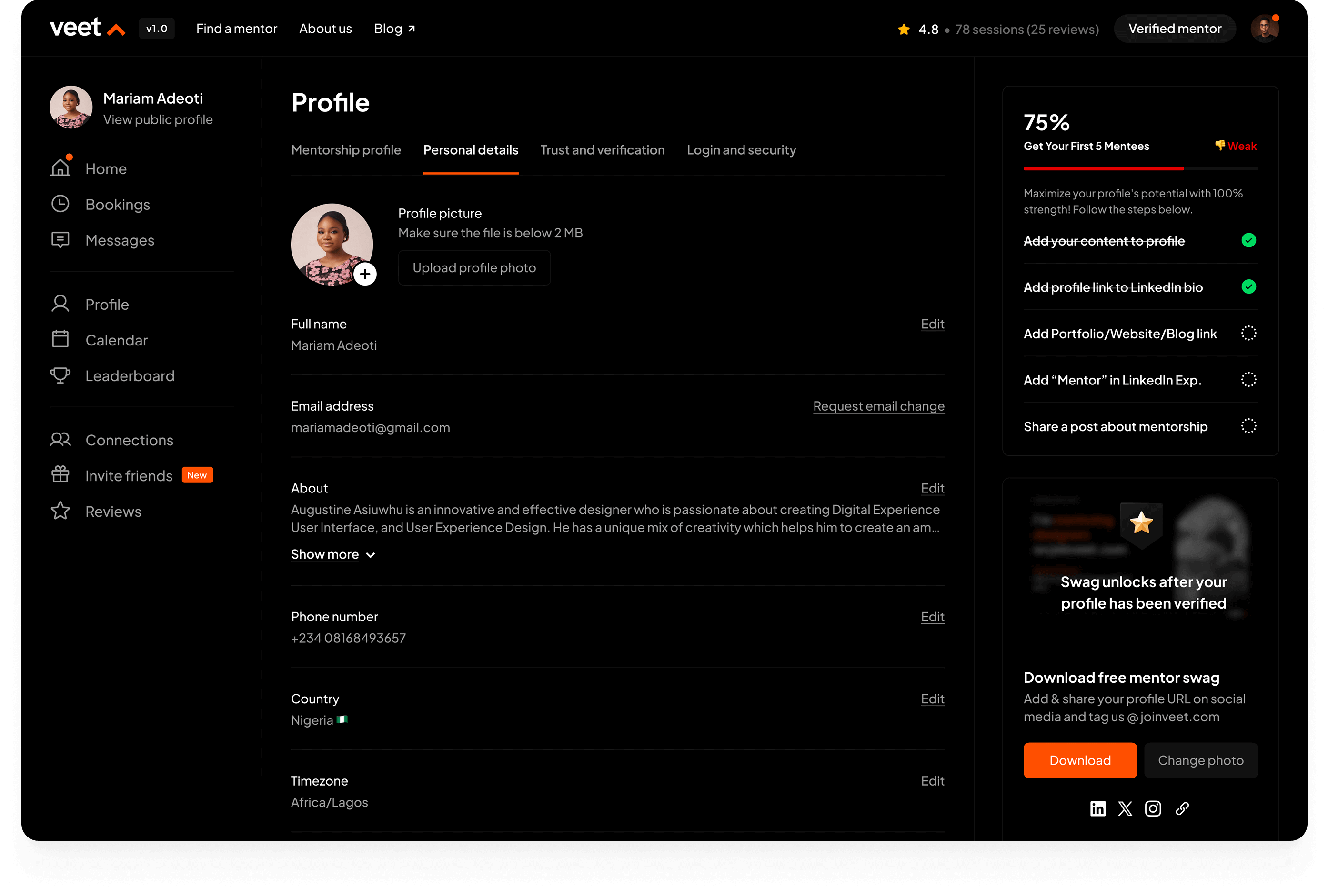 Veet - Global tech mentorship platform